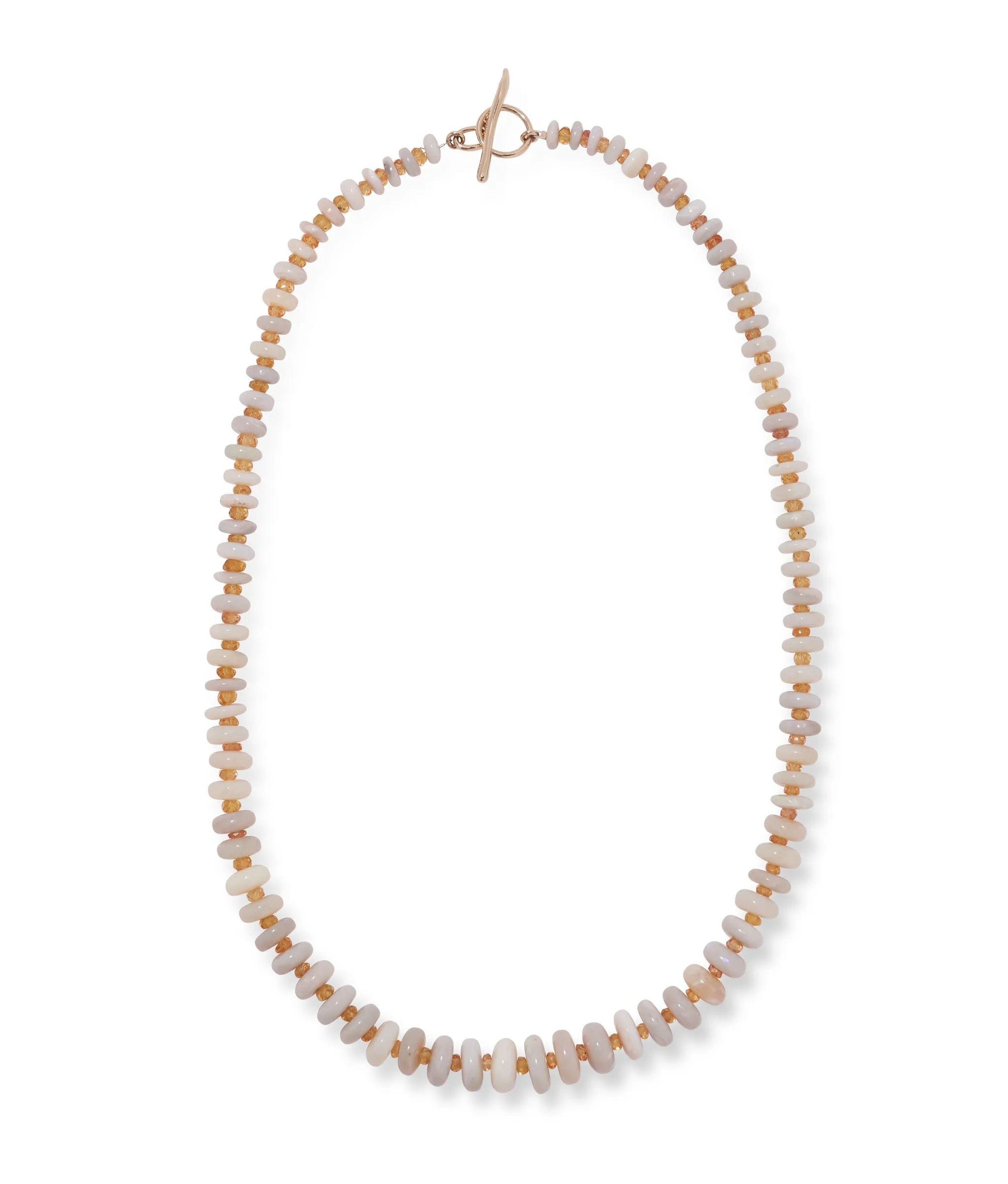 Australian Opal & 14k Gold Necklace in White with Yellow Sapphire sold by Lizzie Fortunato