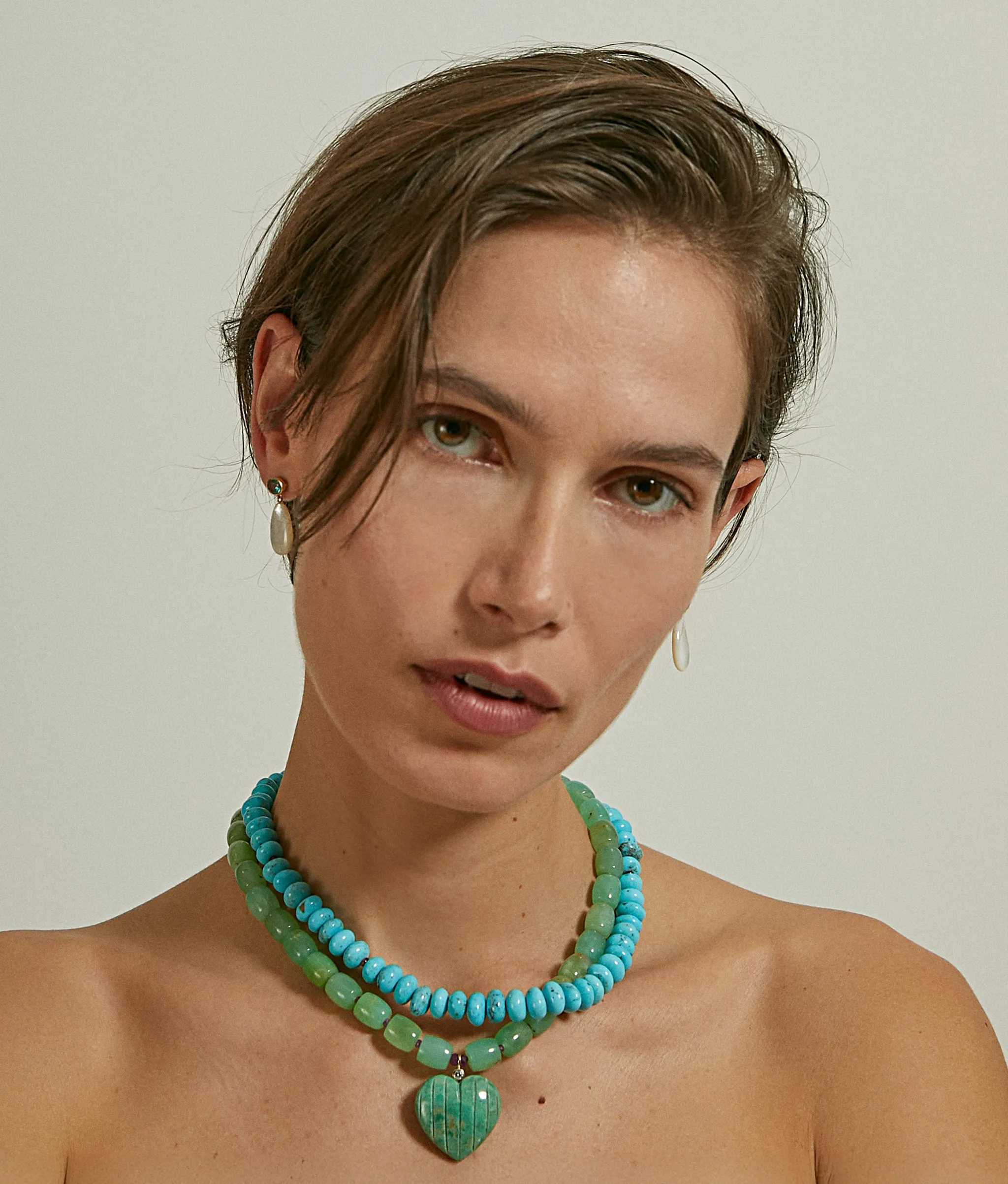 Nacozari Turquoise & Ruby 14k Gold Necklace sold by Lizzie Fortunato product image thumbnail 2