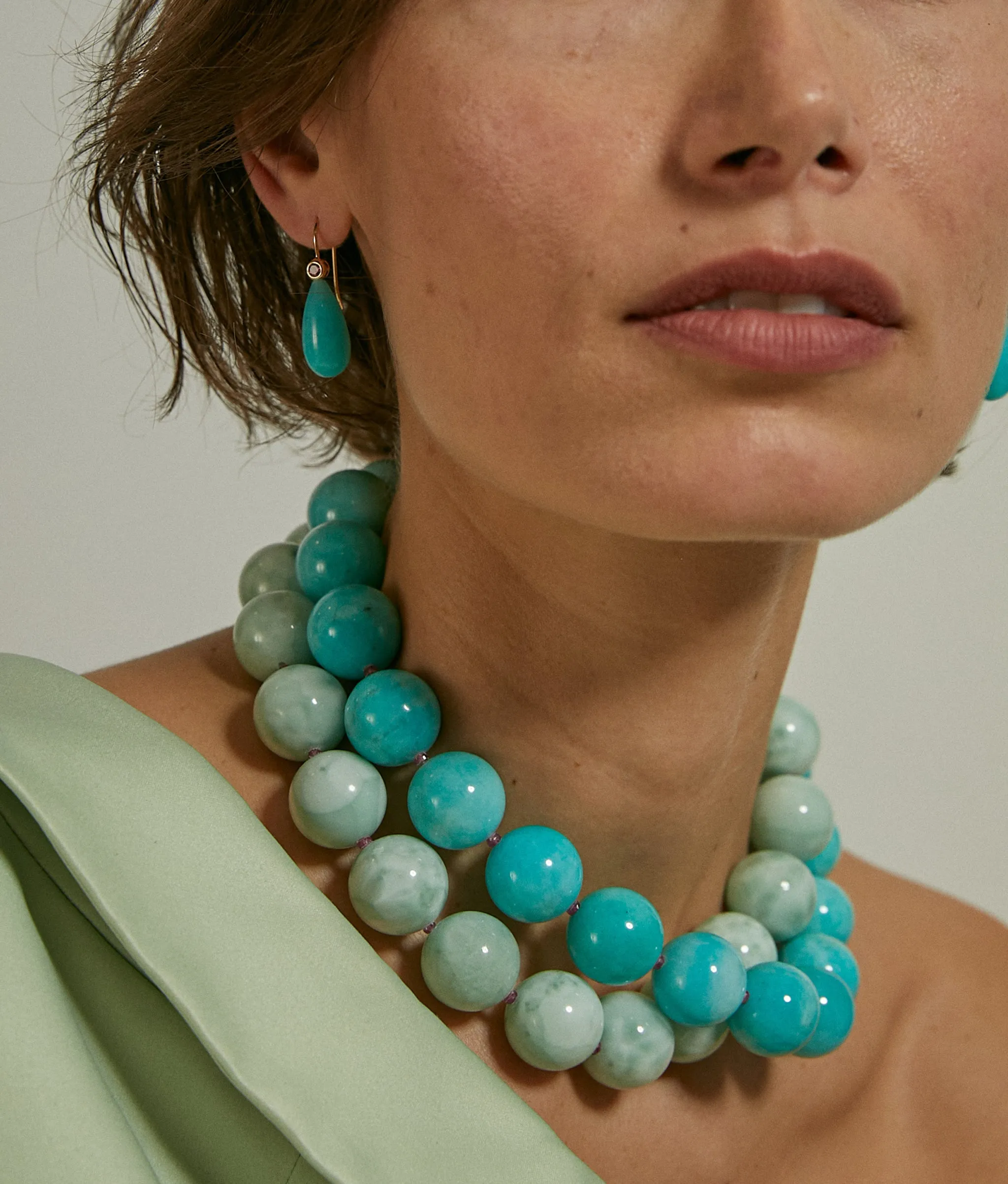 Amazonite, Ruby & 14k Gold Necklace sold by Lizzie Fortunato product image thumbnail 2