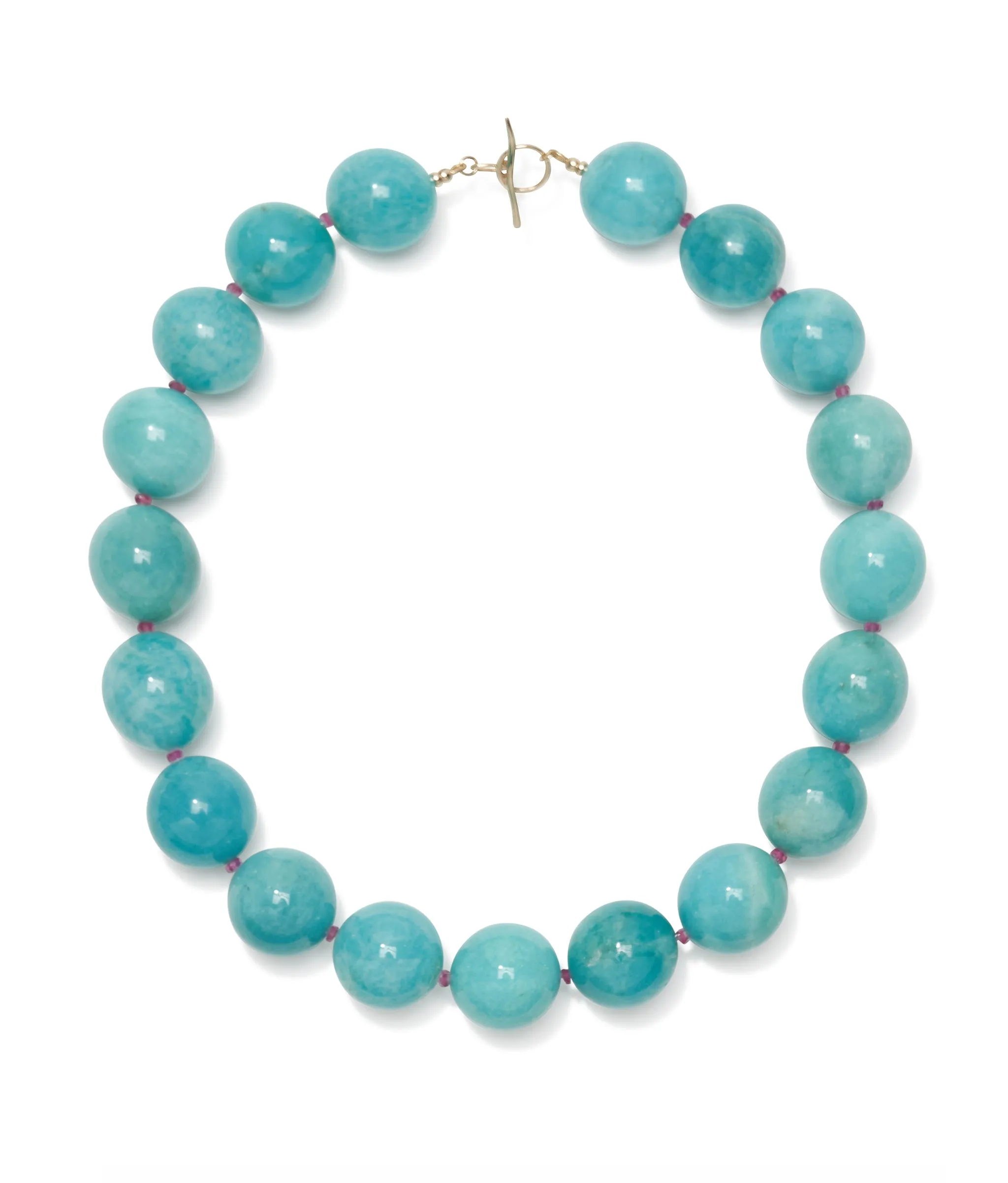 Amazonite, Ruby & 14k Gold Necklace sold by Lizzie Fortunato