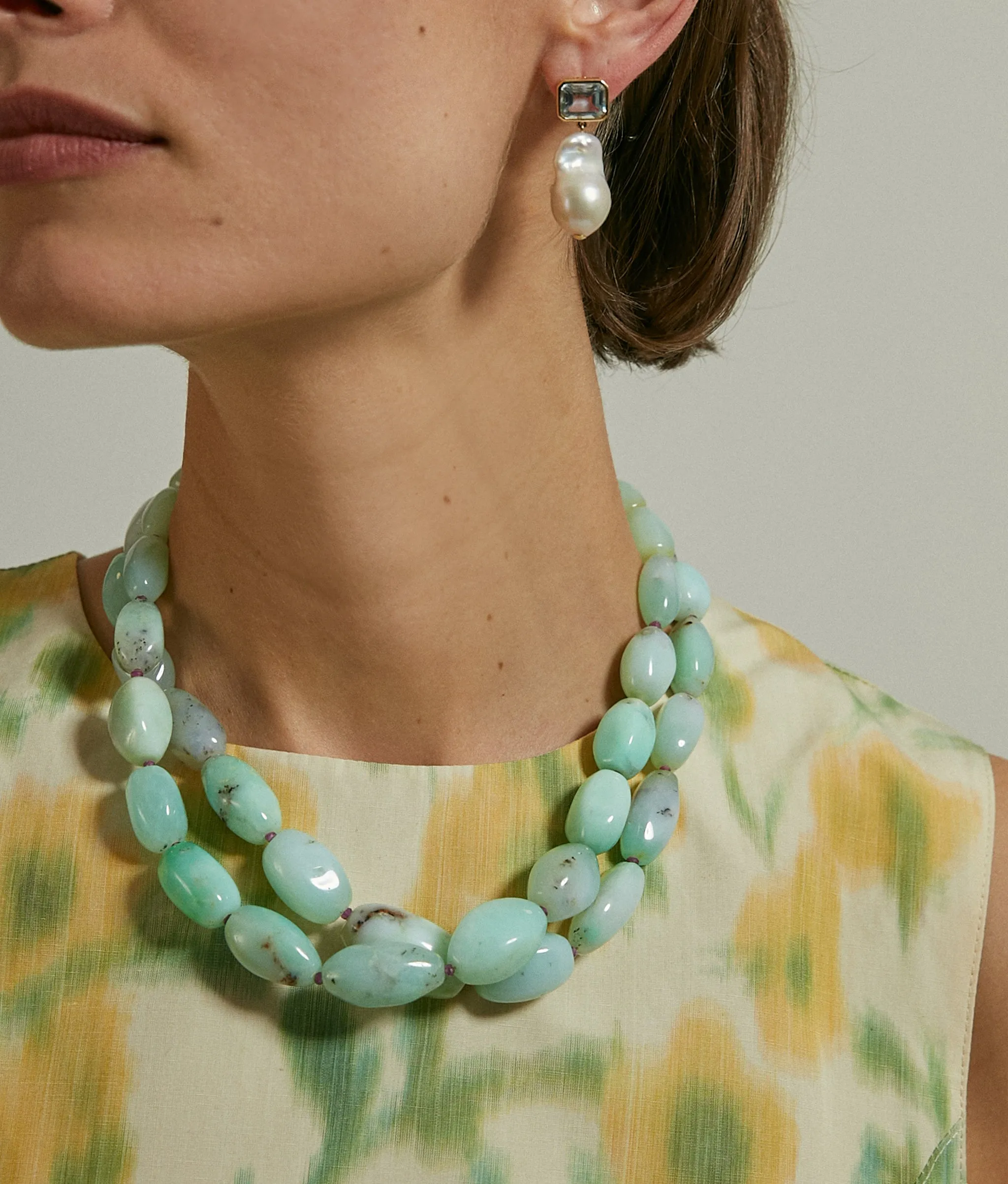 Chrysoprase, Pink Sapphire & 14k Gold Necklace sold by Lizzie Fortunato product image thumbnail 2