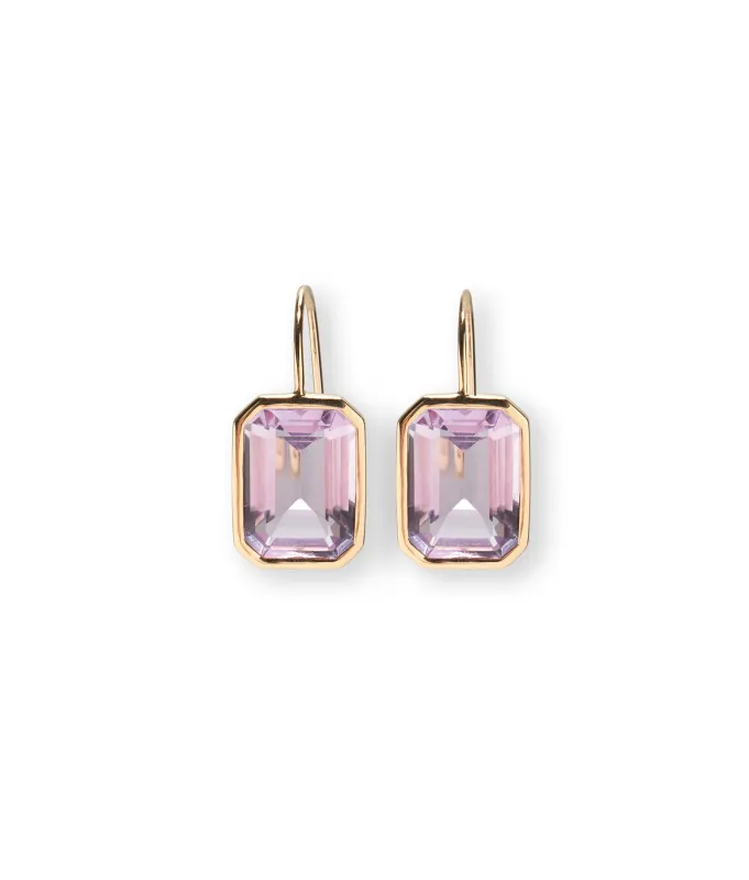 14k Gold Aria Earrings in Pink Amethyst made by Lizzie Fortunato