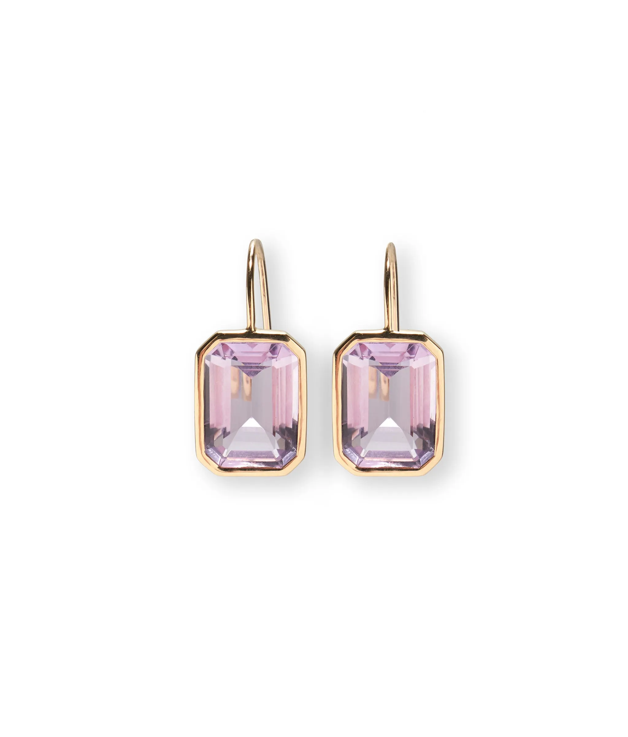 14k Gold Aria Earrings in Pink Amethyst sold by Lizzie Fortunato