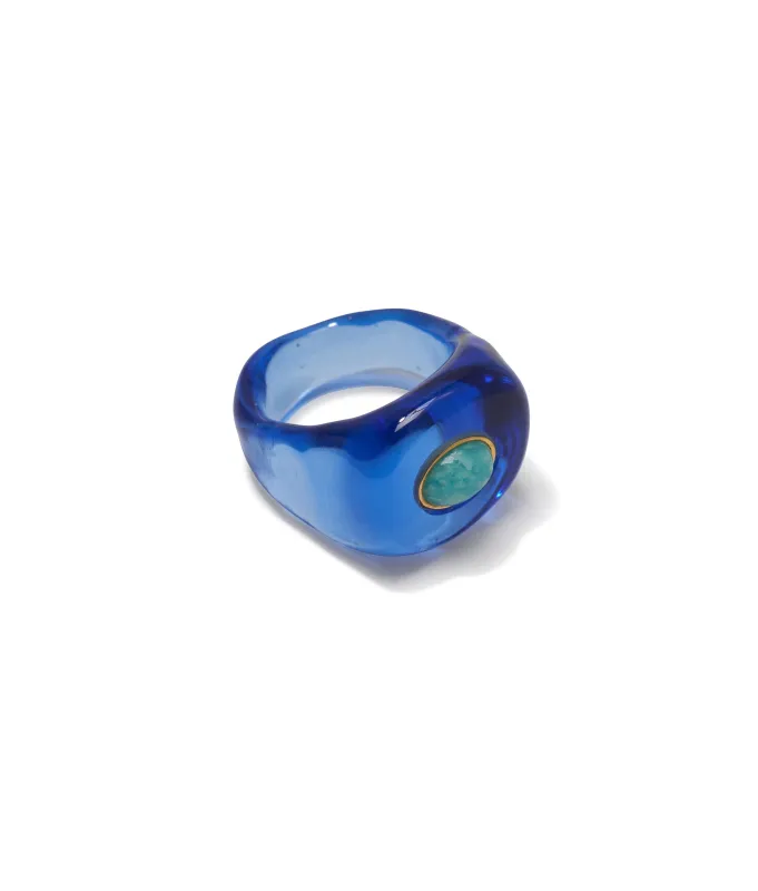 Halo Ring in Prussian Blue made by Lizzie Fortunato