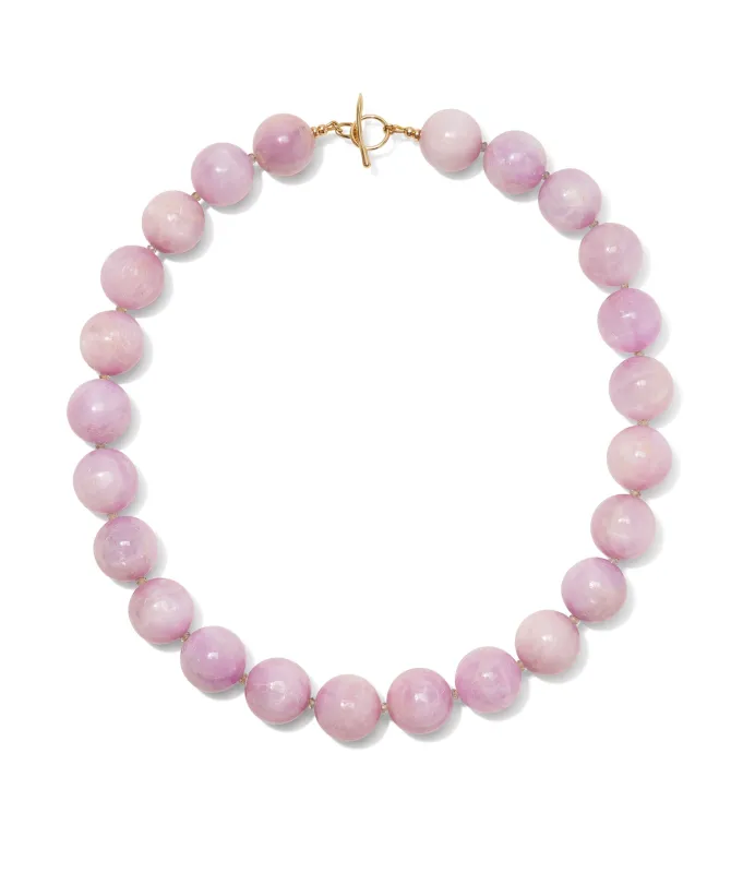 Kunzite, Green Sapphire & 14k Gold Necklace made by Lizzie Fortunato