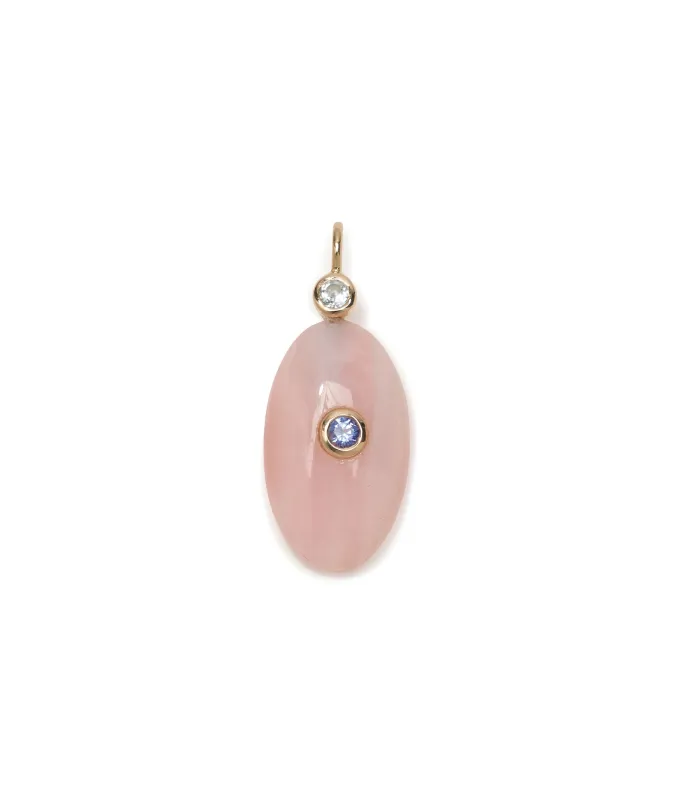 Pink Opal 14k Gold Necklace Charm made by Lizzie Fortunato