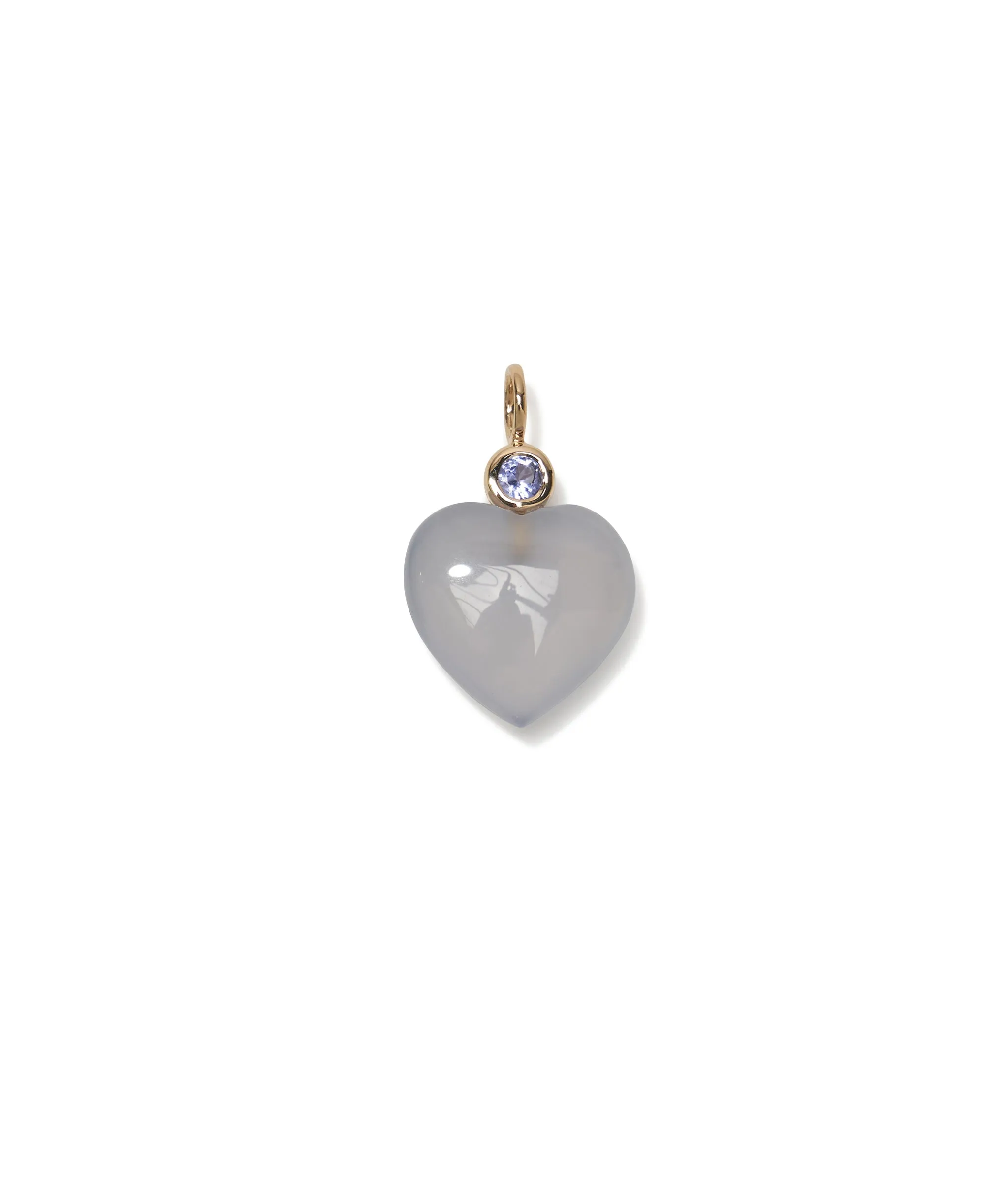 Blue Chalcedony Heart 14k Gold Necklace Charm sold by Lizzie Fortunato