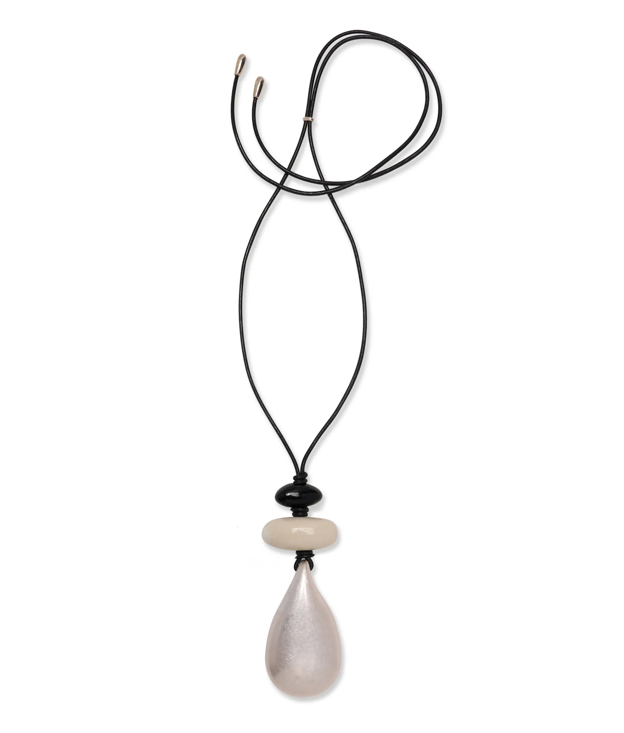 Museo Cord Necklace in Brushed Silver sold by Lizzie Fortunato