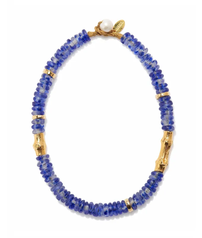 Toga Beach Necklace in Dark Blue Wave made by Lizzie Fortunato