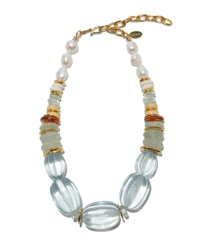Villa Necklace In Aqua made by Lizzie Fortunato
