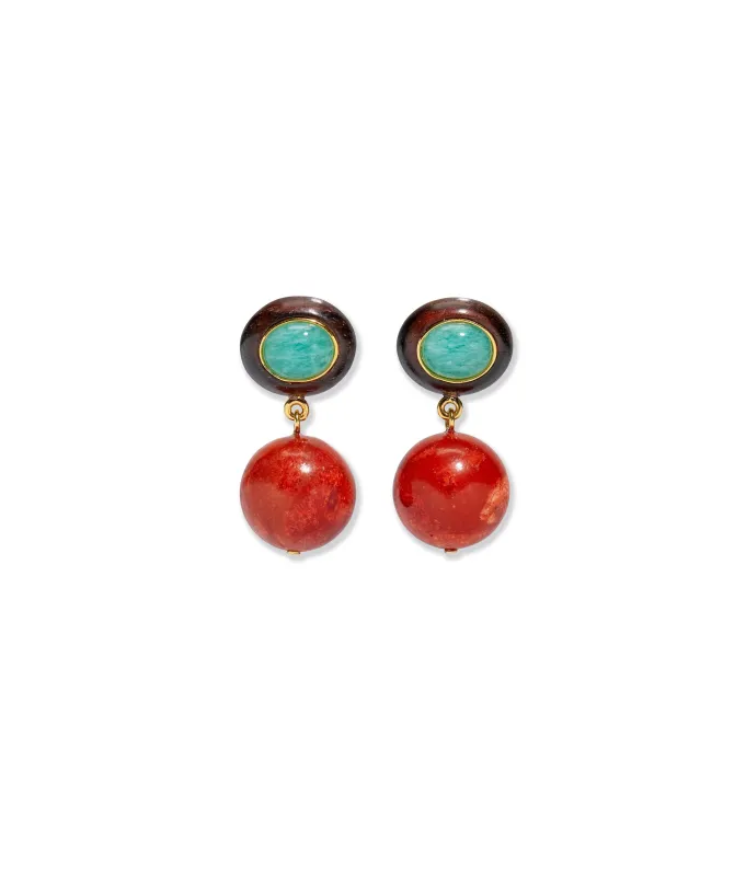 Laurel Earrings in Coral made by Lizzie Fortunato