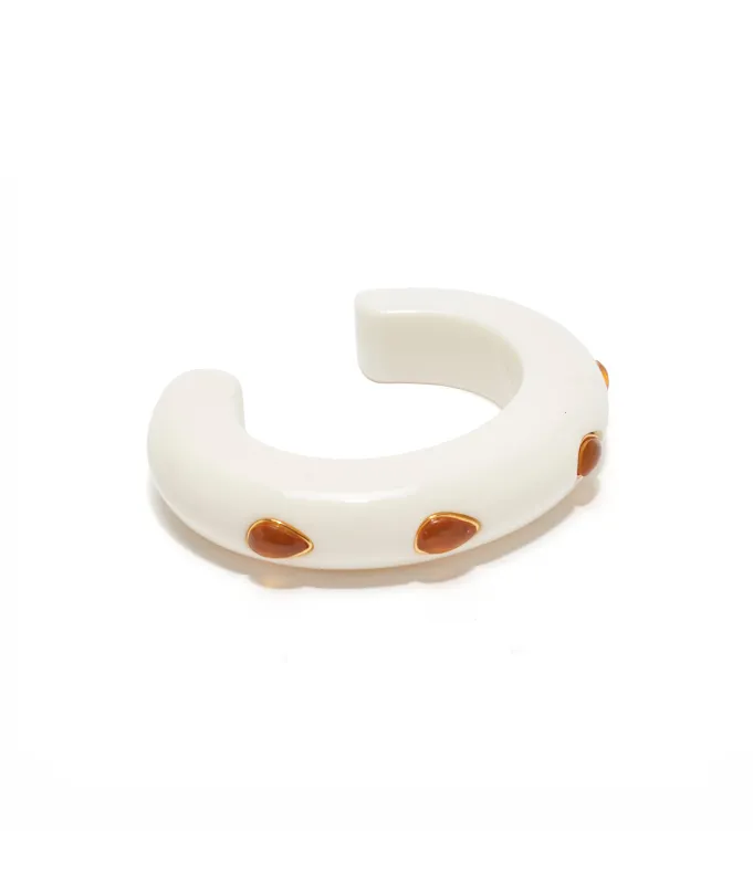 Ridge Cuff in Alabaster & Amber made by Lizzie Fortunato