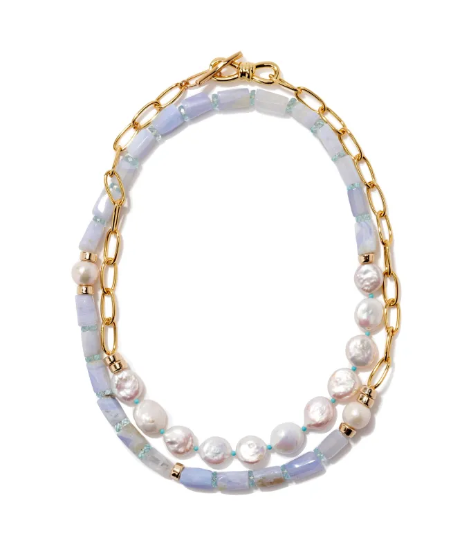 Porto Covo Necklace in Blue Lace made by Lizzie Fortunato