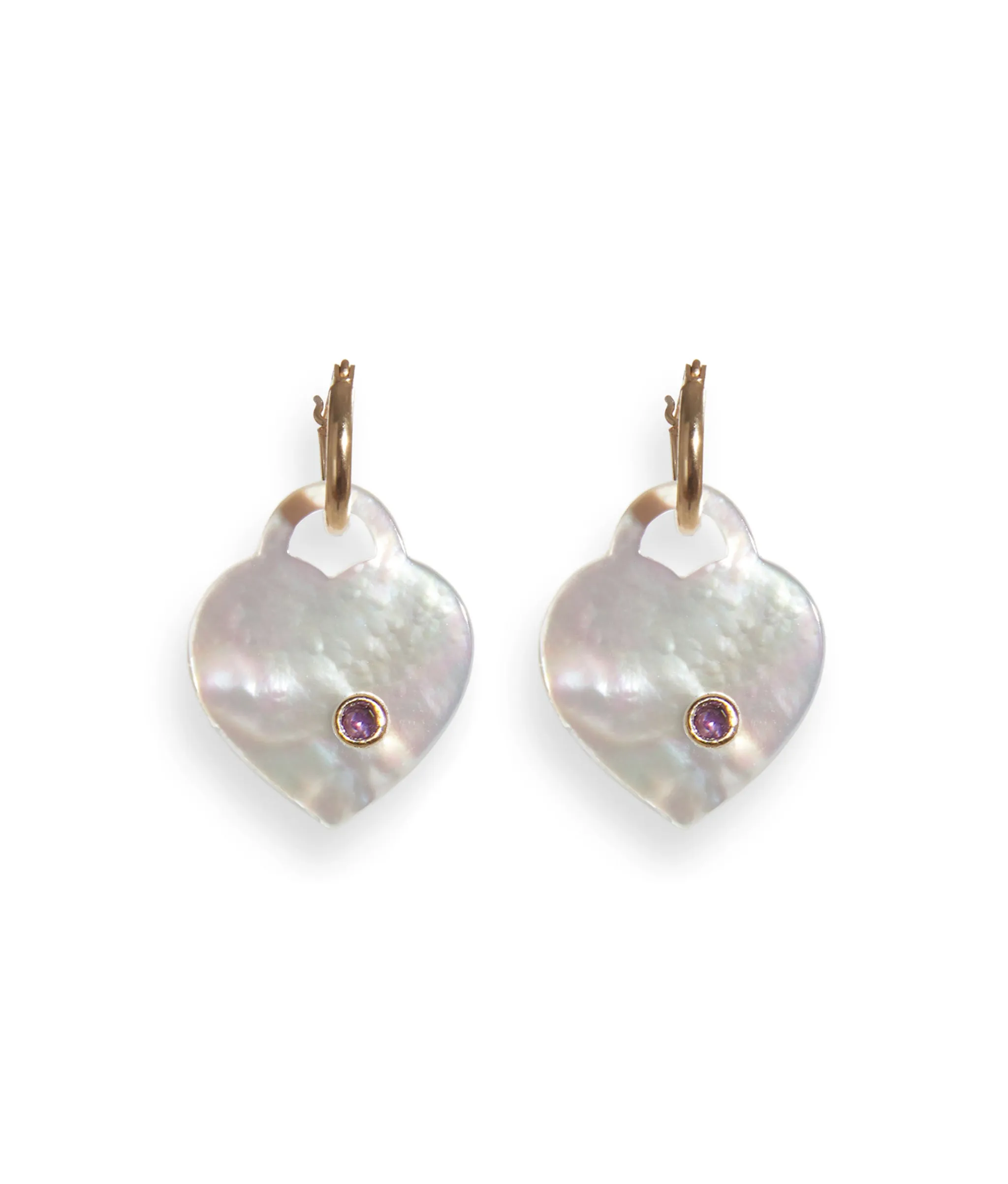 Amethyst & Pearl Heart Earring Charm sold by Lizzie Fortunato product image thumbnail 2
