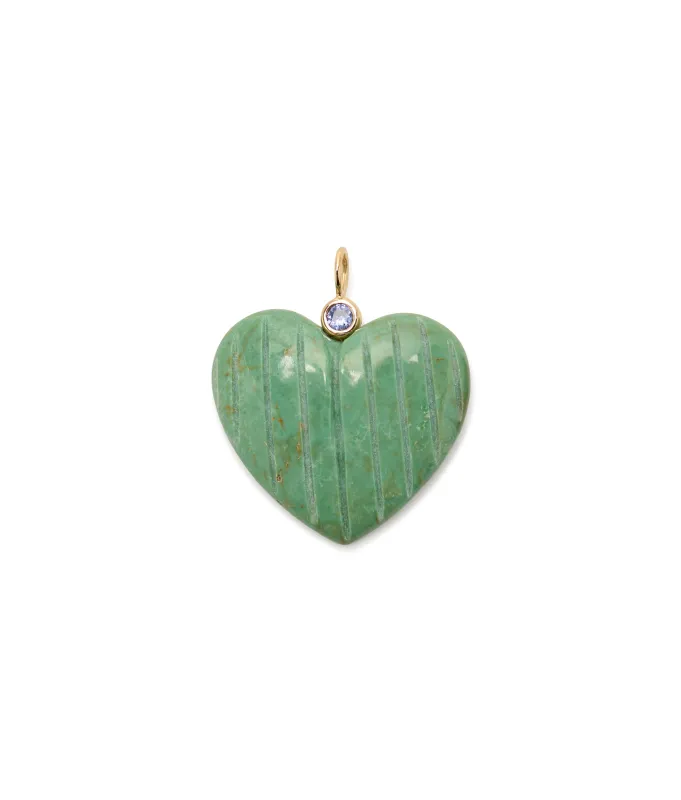 Turquoise Heart & Tanzanite 14k Gold Necklace Charm made by Lizzie Fortunato