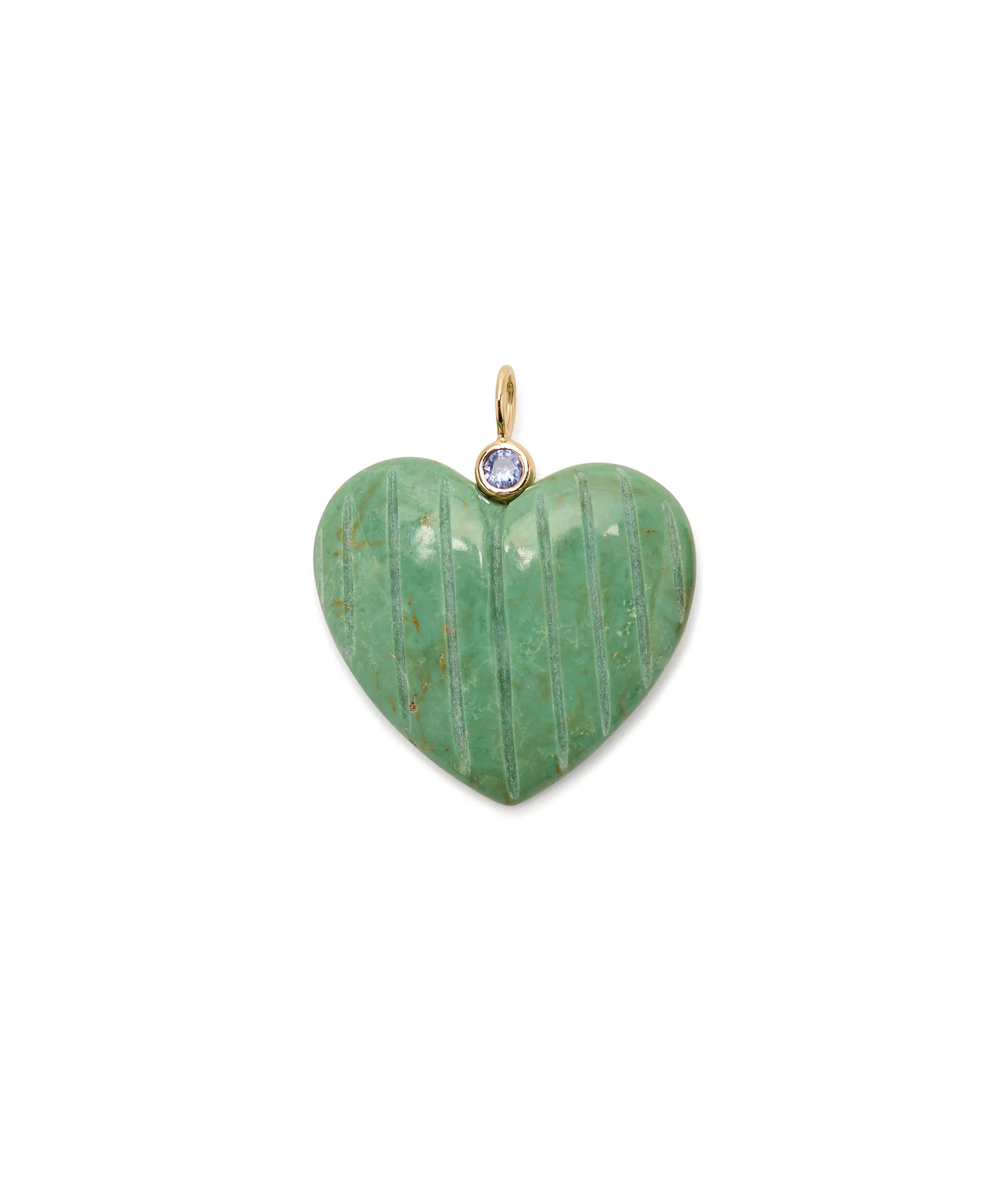 Turquoise Heart & Tanzanite 14k Gold Necklace Charm sold by Lizzie Fortunato