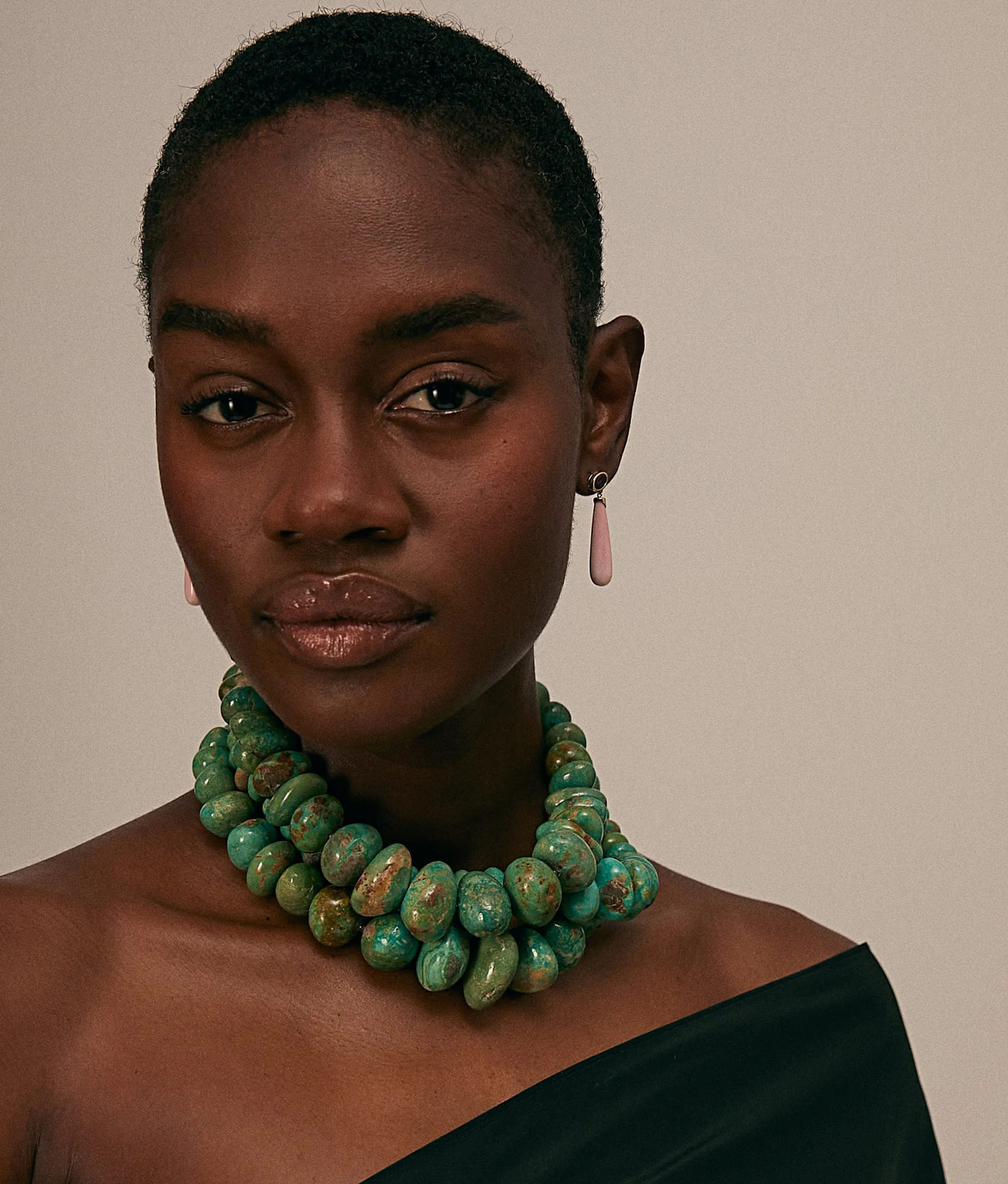 Chunky Turquoise & Ruby 14k Gold Necklace sold by Lizzie Fortunato product image thumbnail 2