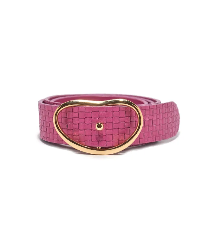 Wide Georgia Belt in Flamingo Weave (Size L) made by Lizzie Fortunato