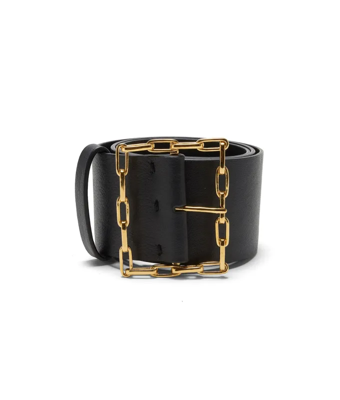 Geo Chain Belt In Black made by Lizzie Fortunato
