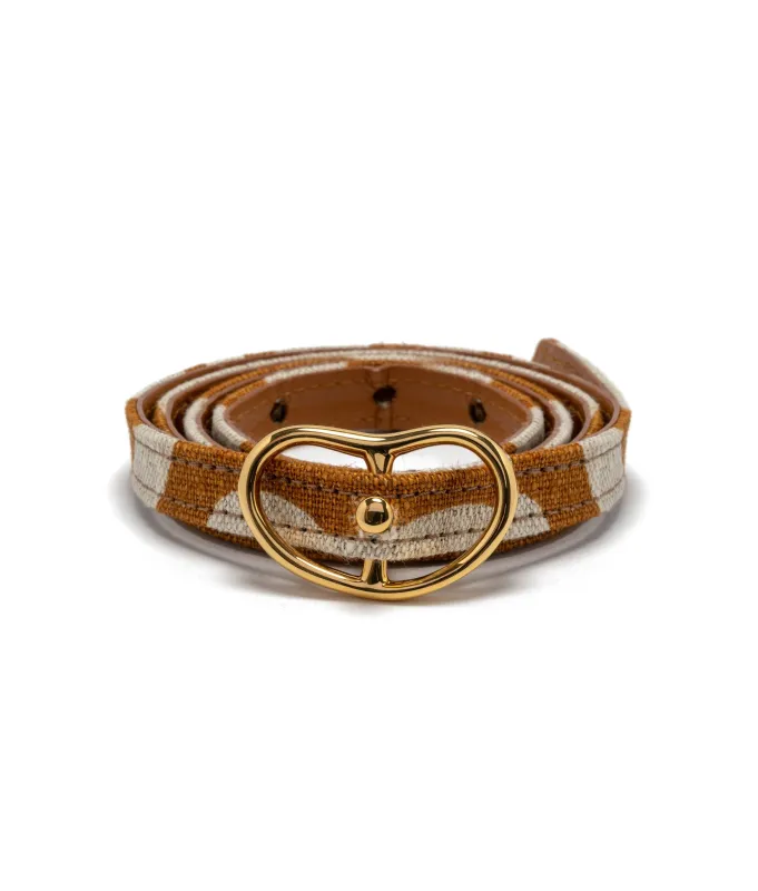Skinny Georgia Belt in Bronze Zebra made by Lizzie Fortunato