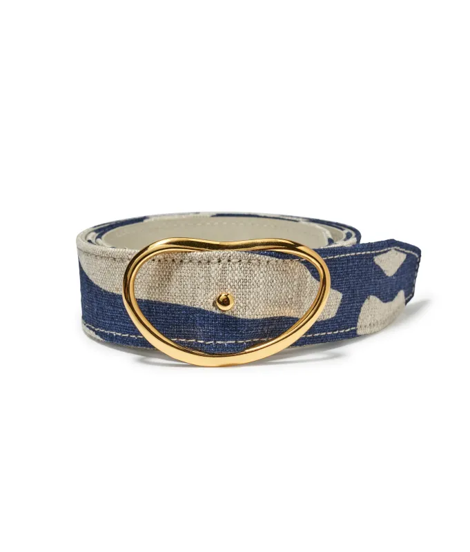 Wide Georgia Belt in Indigo Zebra made by Lizzie Fortunato