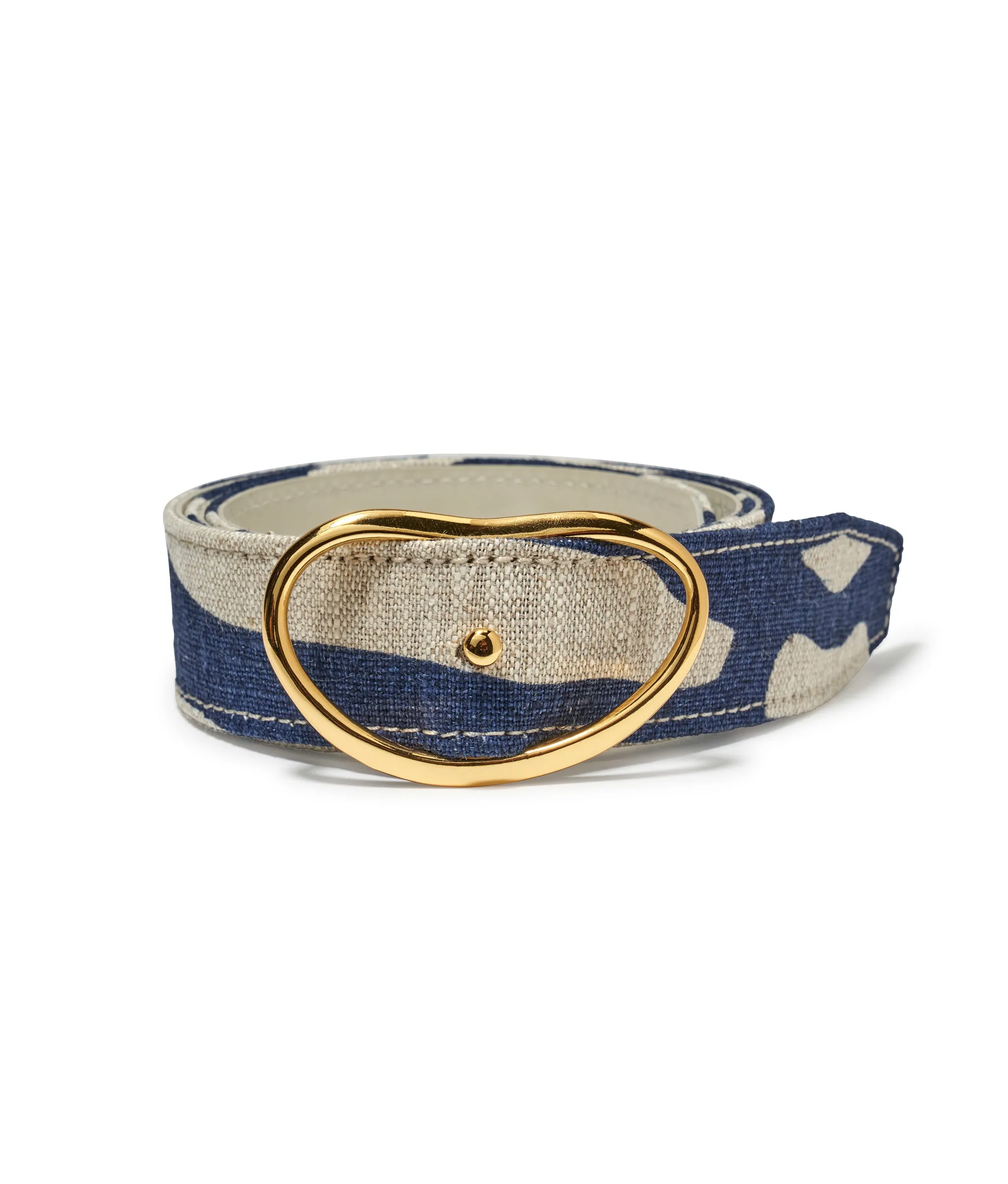 Wide Georgia Belt in Indigo Zebra sold by Lizzie Fortunato