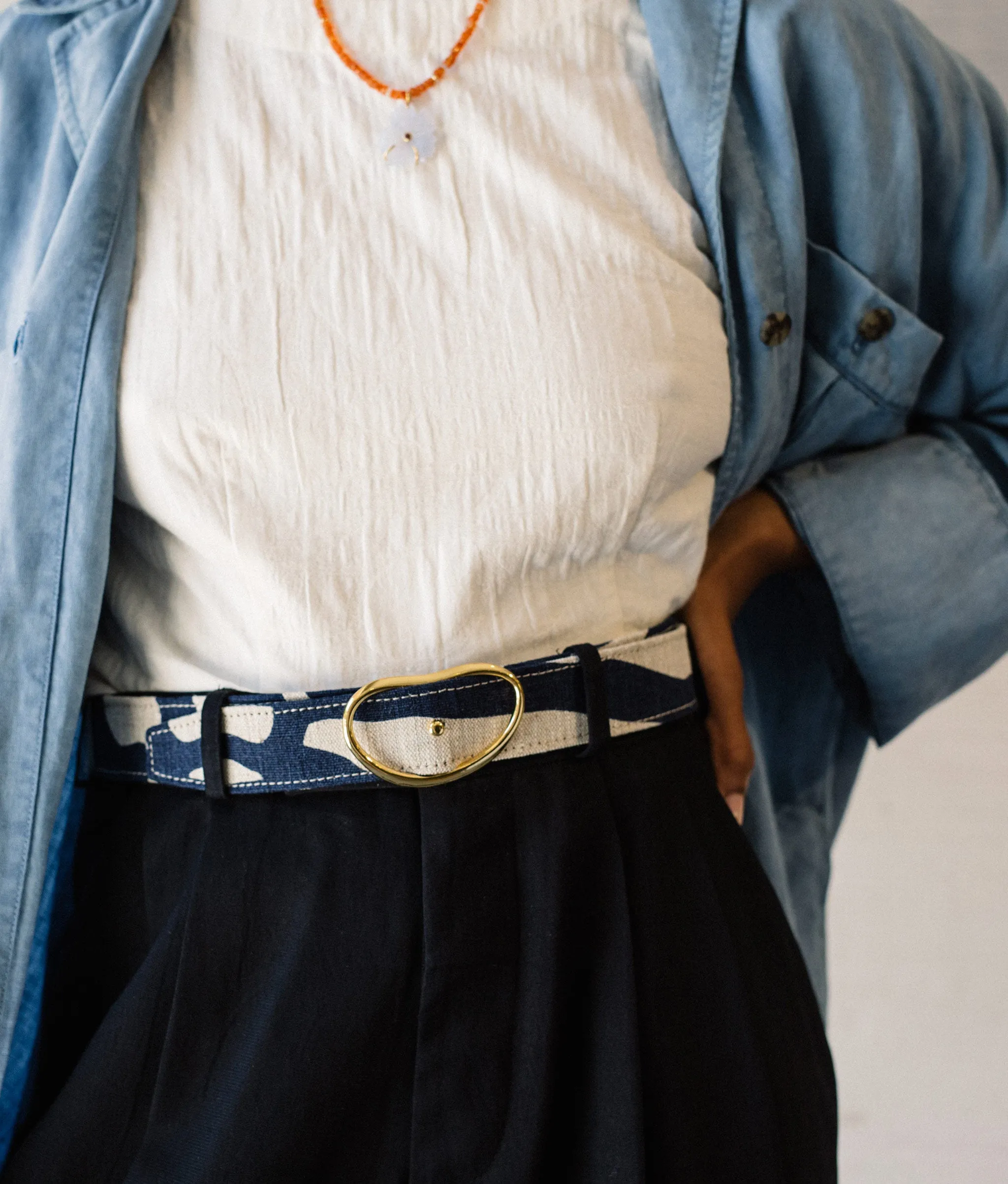 Wide Georgia Belt in Indigo Zebra sold by Lizzie Fortunato product image thumbnail 2