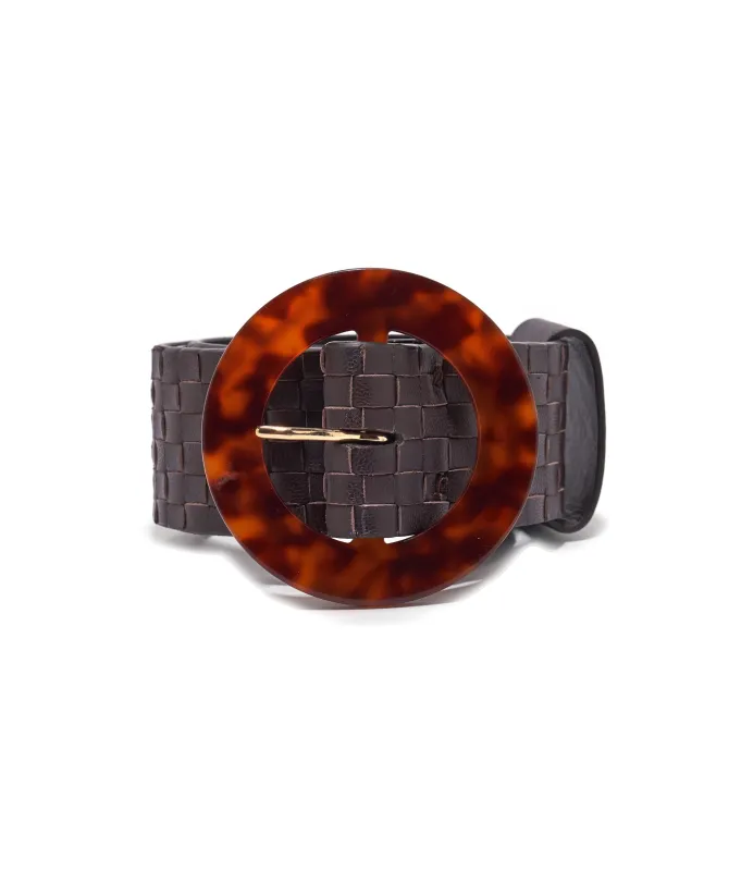 Louise Belt in Woven Brown Leather made by Lizzie Fortunato