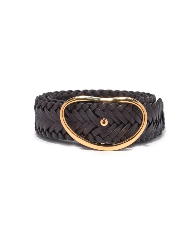 Wide Georgia Belt in Woven Java made by Lizzie Fortunato