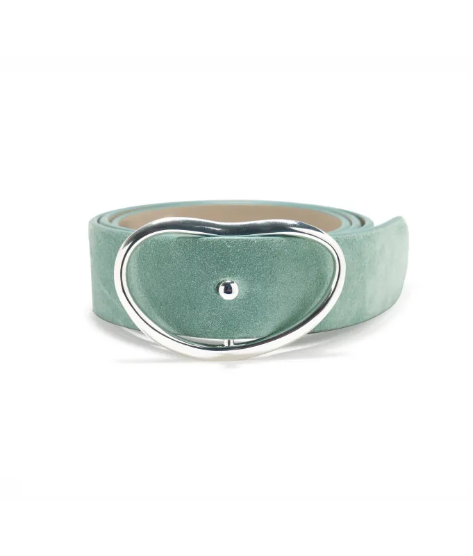 Wide Georgia Belt in Aqua and Silver made by Lizzie Fortunato