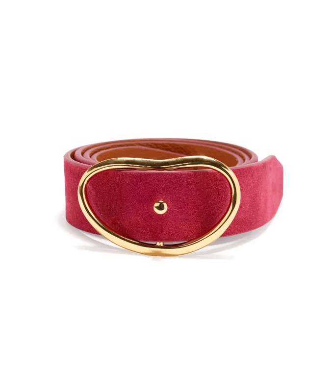 Wide Georgia Belt in Scarlet Suede made by Lizzie Fortunato