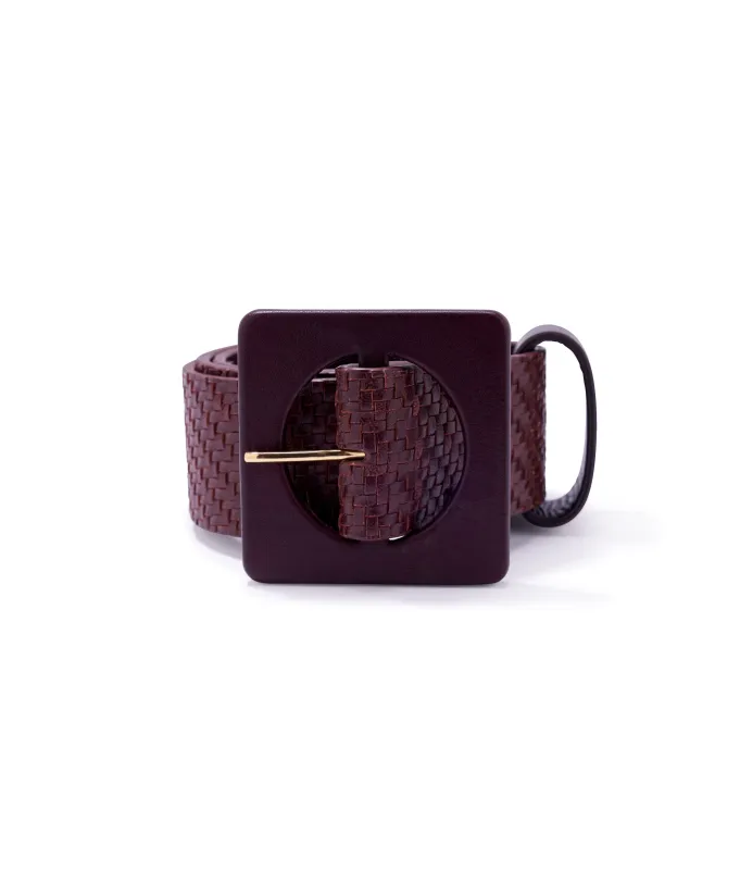 Agnes Belt in Woven Espresso made by Lizzie Fortunato