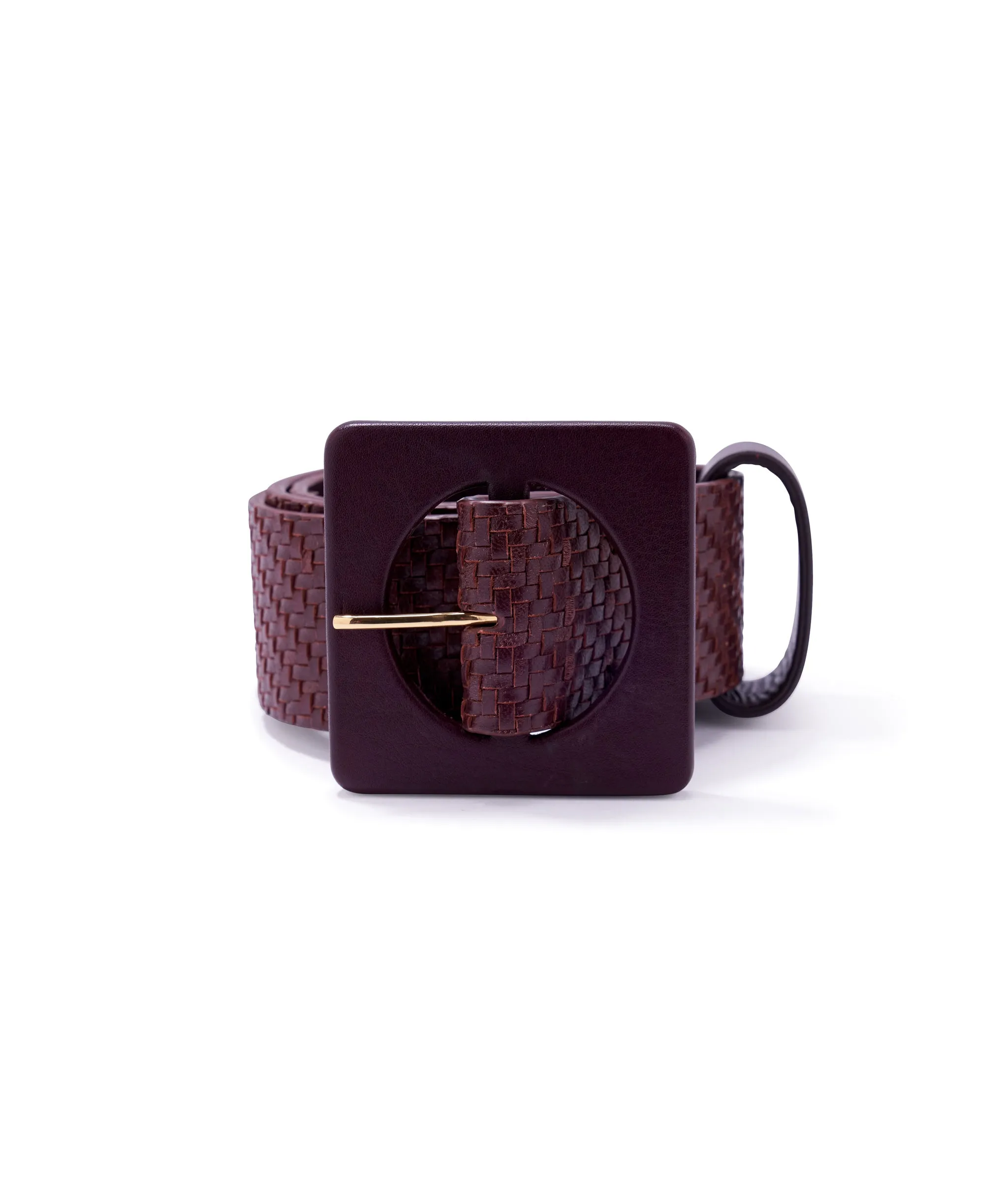 Agnes Belt in Woven Espresso sold by Lizzie Fortunato