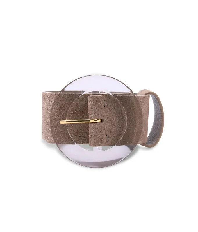 Louise Belt in Light Taupe Suede made by Lizzie Fortunato