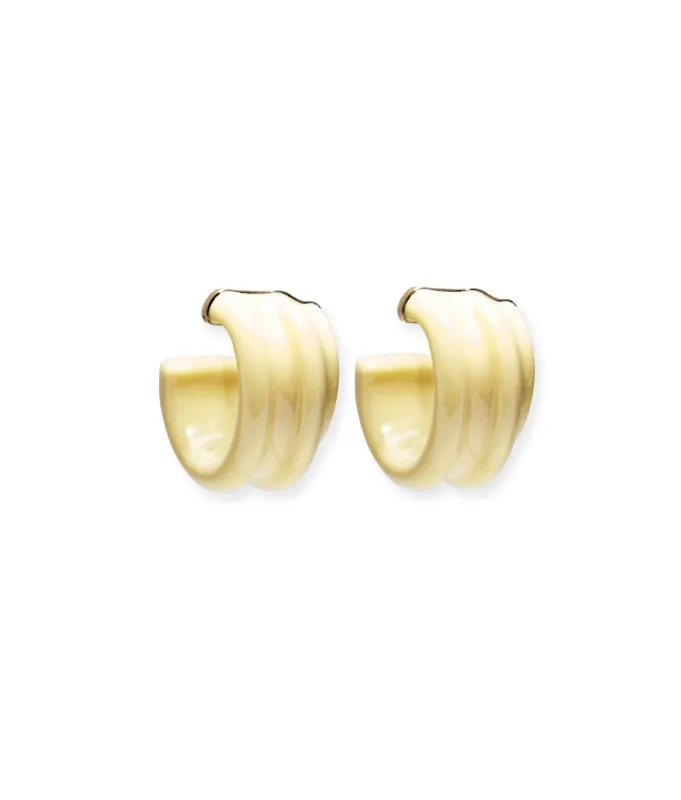 Sculpted Hoops in Custard made by Lizzie Fortunato