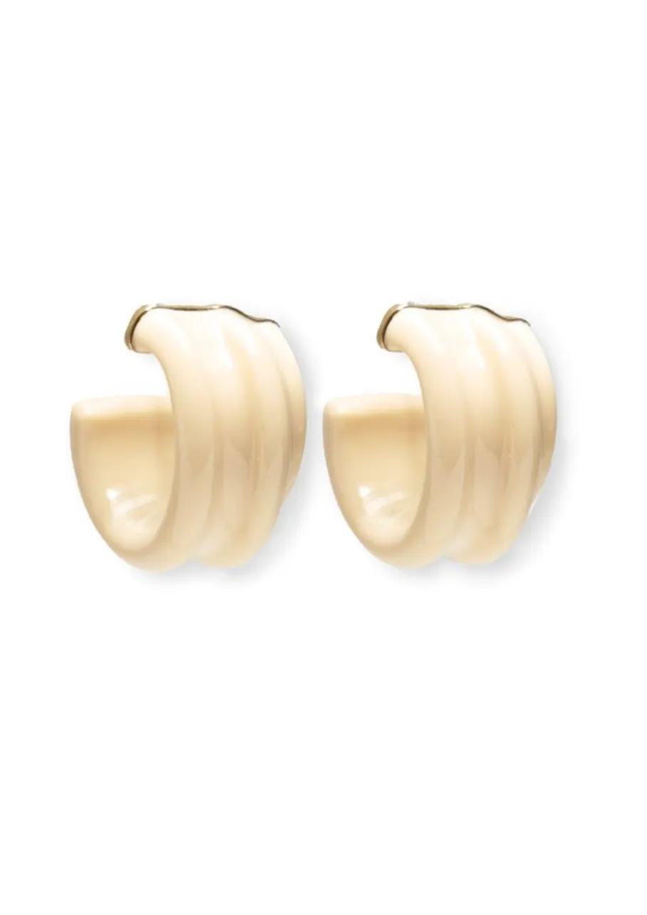 Sculpted Hoops in Custard sold by Lizzie Fortunato product image thumbnail 2
