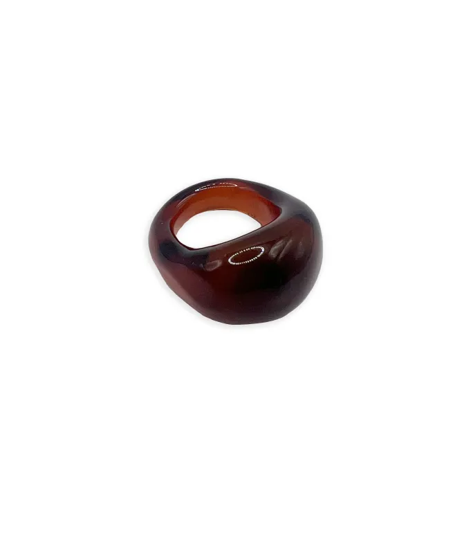 Glass Ring in Chestnut (Size 7) made by Lizzie Fortunato