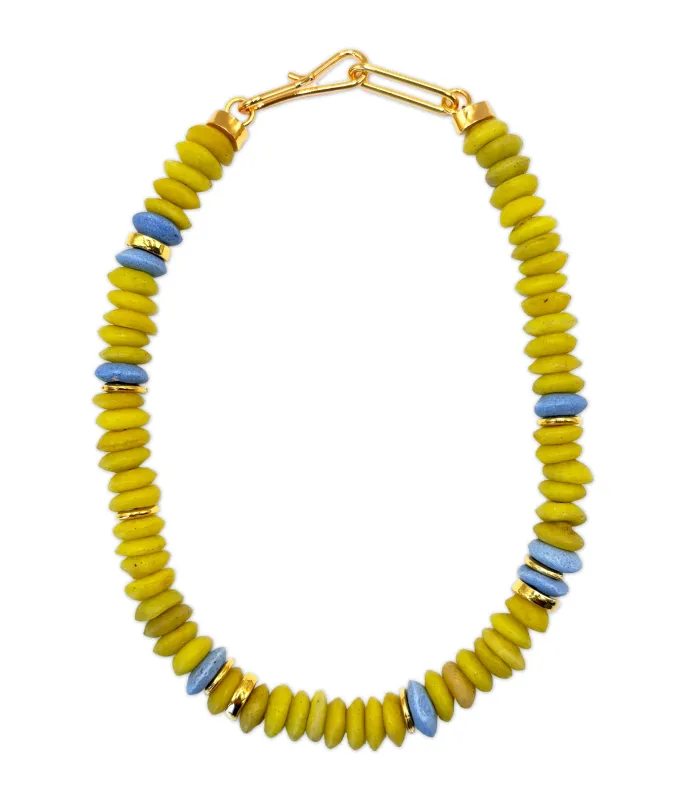 Laguna Necklace in Canary Feather made by Lizzie Fortunato