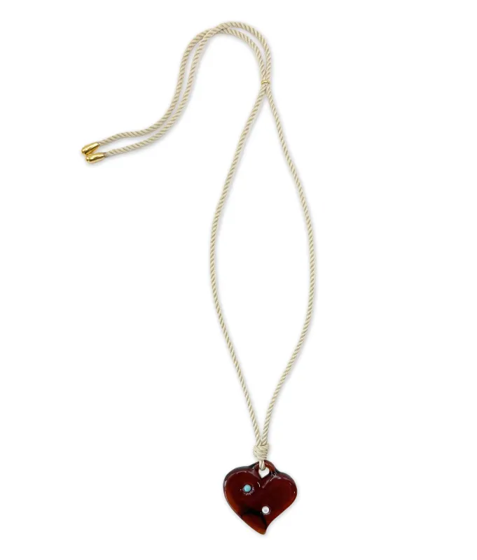 Murano Heart Cord Necklace made by Lizzie Fortunato