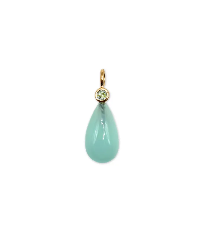 One-of-a-Kind Chrysoprase 14k Gold Necklace Charm made by Lizzie Fortunato