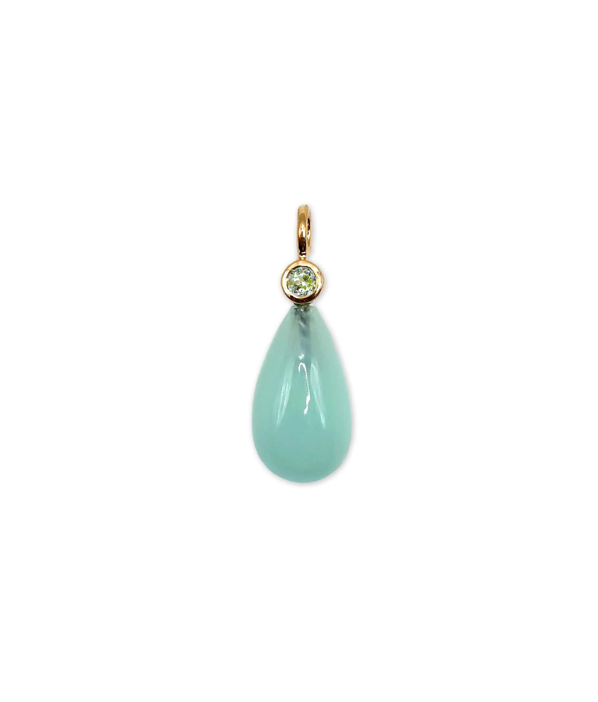 One-of-a-Kind Chrysoprase 14k Gold Necklace Charm sold by Lizzie Fortunato
