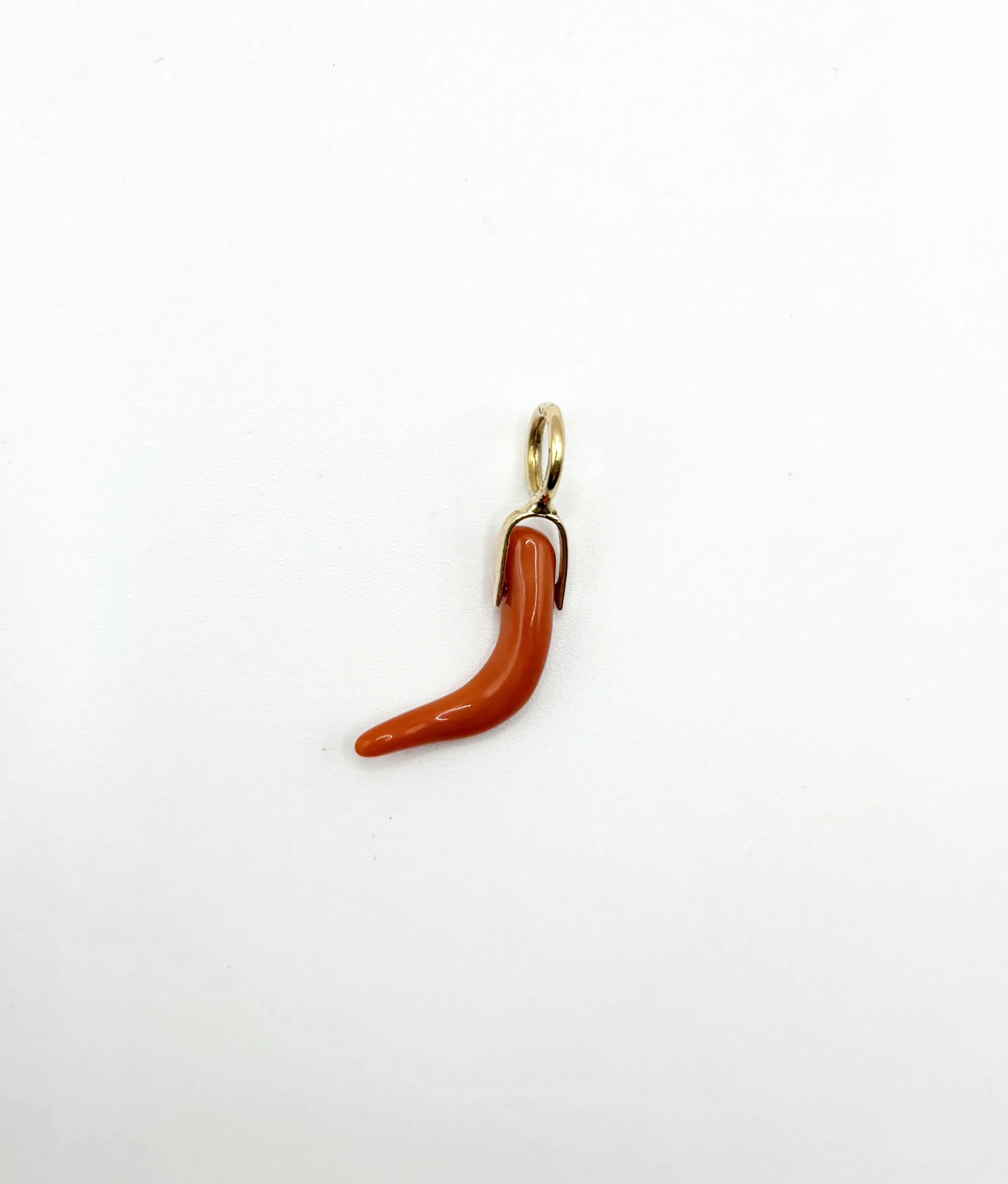 Coral Horn 14k Gold Necklace Charm sold by Lizzie Fortunato product image thumbnail 3