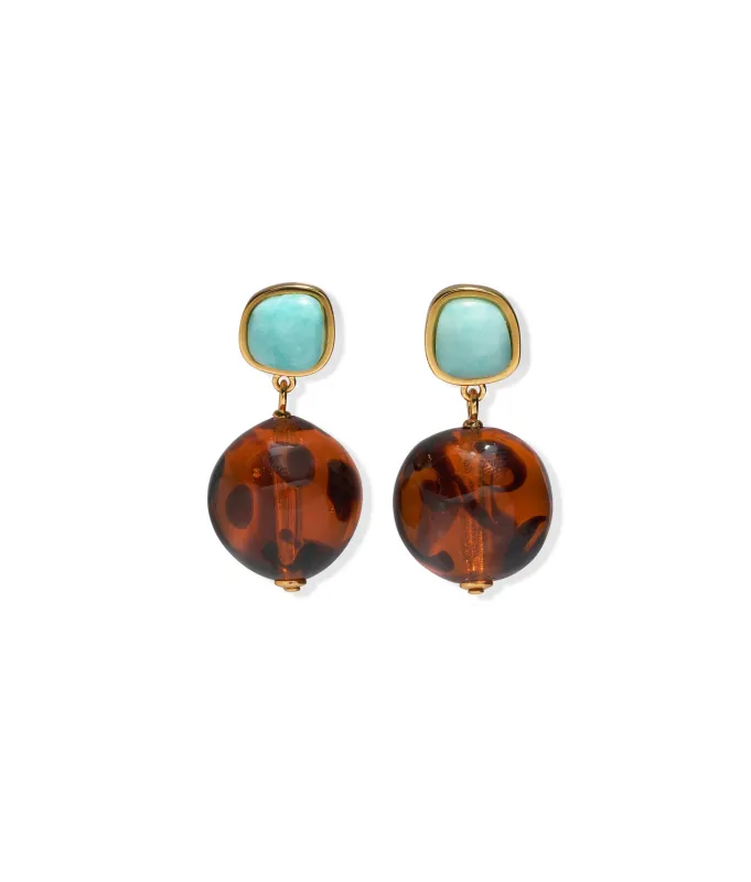Pia Earrings in Leopard made by Lizzie Fortunato