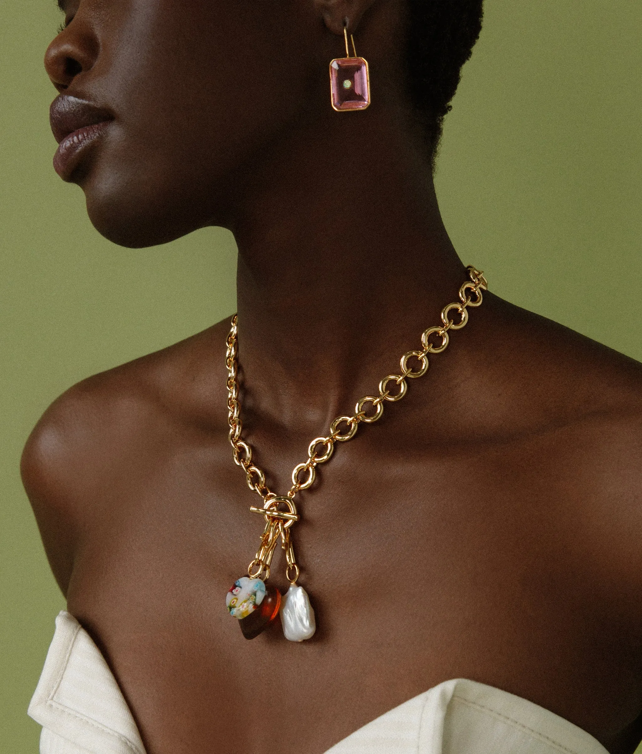 Tile Earrings in Pale Pink sold by Lizzie Fortunato product image thumbnail 2