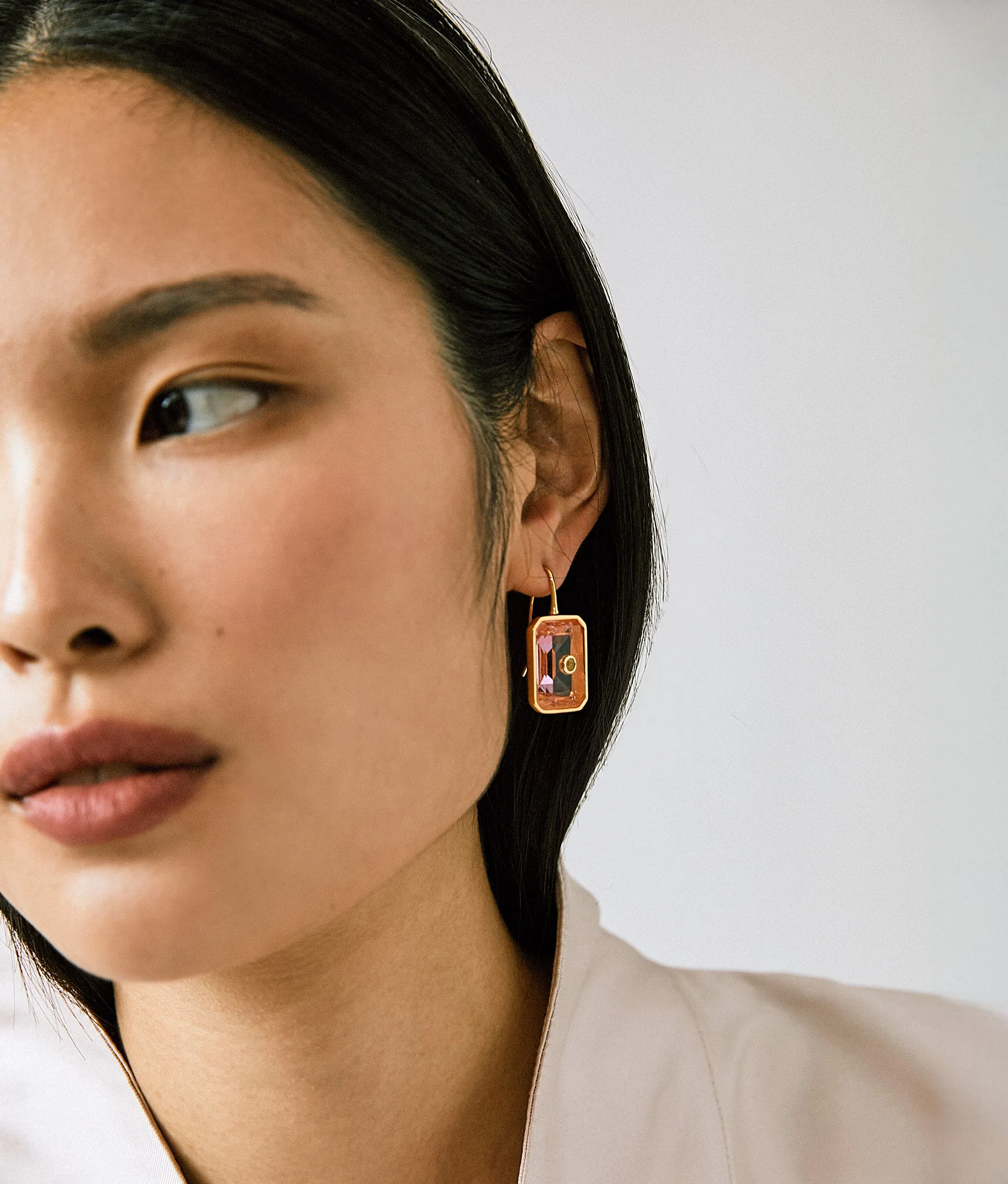 Tile Earrings in Pale Pink sold by Lizzie Fortunato product image thumbnail 3