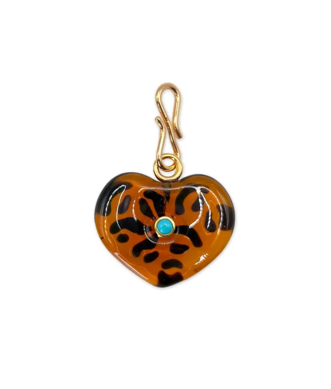 Leopard Heart Charm made by Lizzie Fortunato
