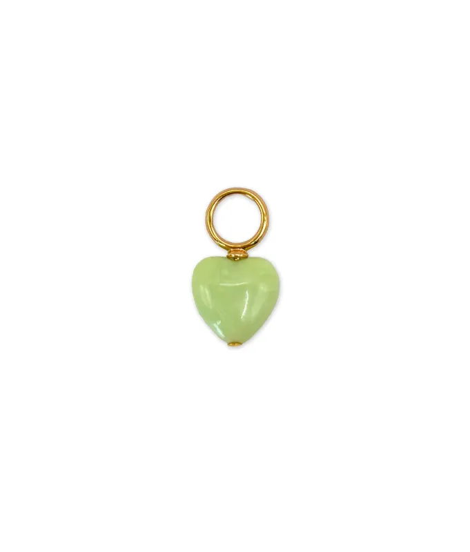 Mint Heart Earring Charm made by Lizzie Fortunato