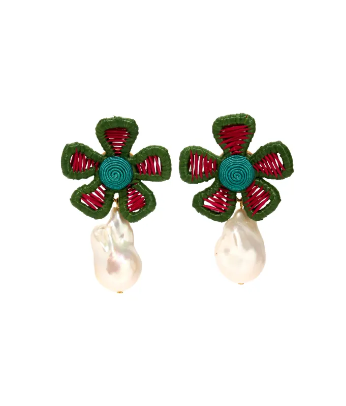 Crown Daisy Earrings in Macaw (Clip-On) made by Lizzie Fortunato