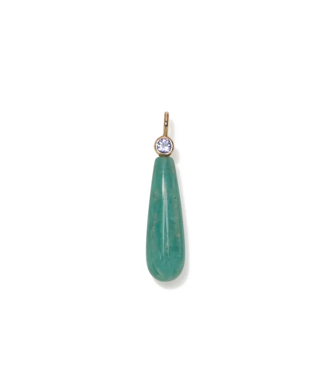 Amazonite Drop 14k Gold Necklace Charm made by Lizzie Fortunato