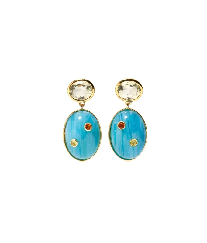 Blue Mountain Earrings made by Lizzie Fortunato